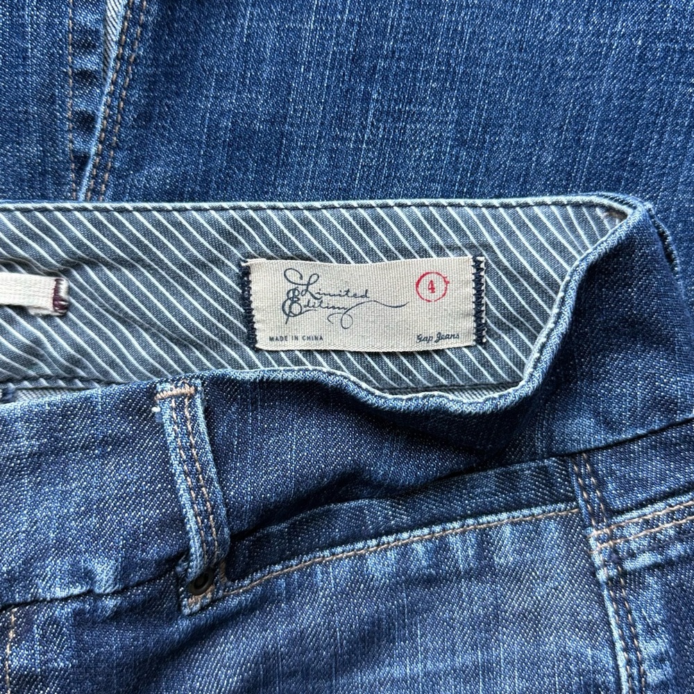 Gap Stretch Denim Pencil Skirt Medium Wash Knee Length Classic Size 4 - Picture 5 of 7